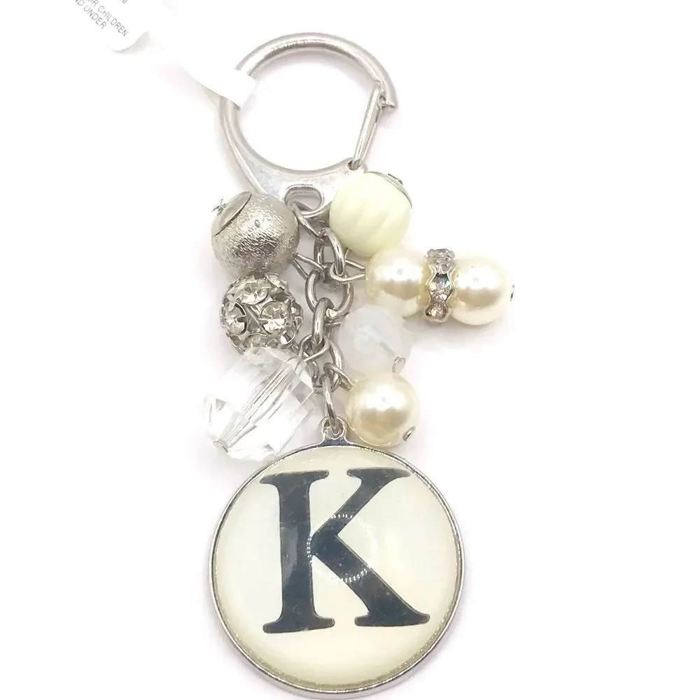 Silver Chic Initial K Keychain Car Accessory